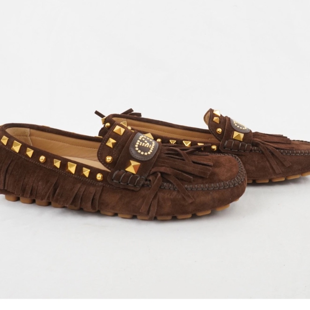 Valentino Women's Brown Suede Driver Loafers in EU Size 40 - Picture 2 of 15